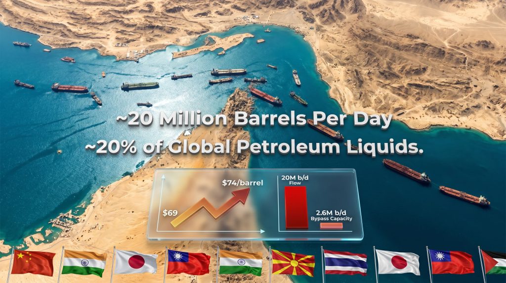 Strait of Hormuz oil supply risk infographic