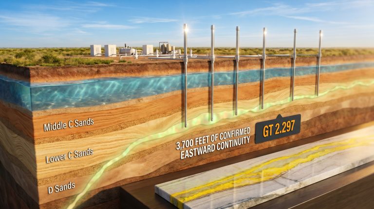 enCore Energy Alta Mesa East uranium mineralisation cross-section