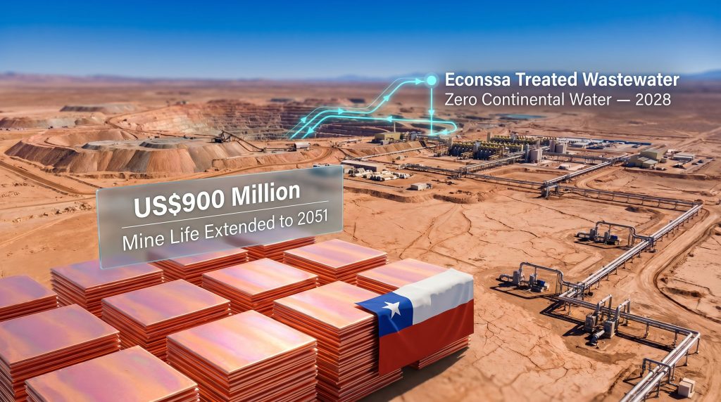 Antofagasta Minerals Zaldívar copper mine extension without continental water infographic