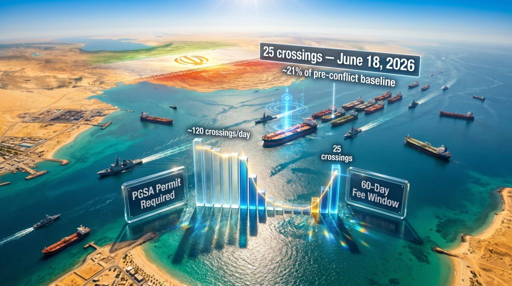 Iran transit terms in the Strait of Hormuz infographic