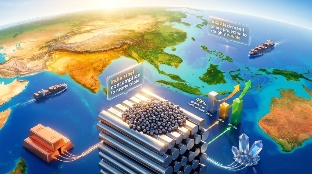 India and ASEAN steel demand offset China slowdown Rio Tinto infographic