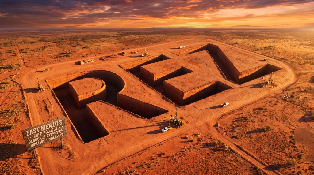Resources & Energy Group Ltd-REZ-East Menzies Gold Project drilling extension aerial view