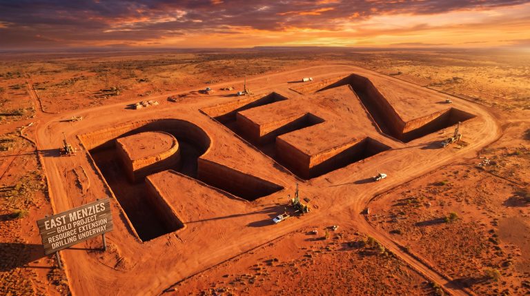 Resources & Energy Group Ltd-REZ-East Menzies Gold Project drilling extension aerial view