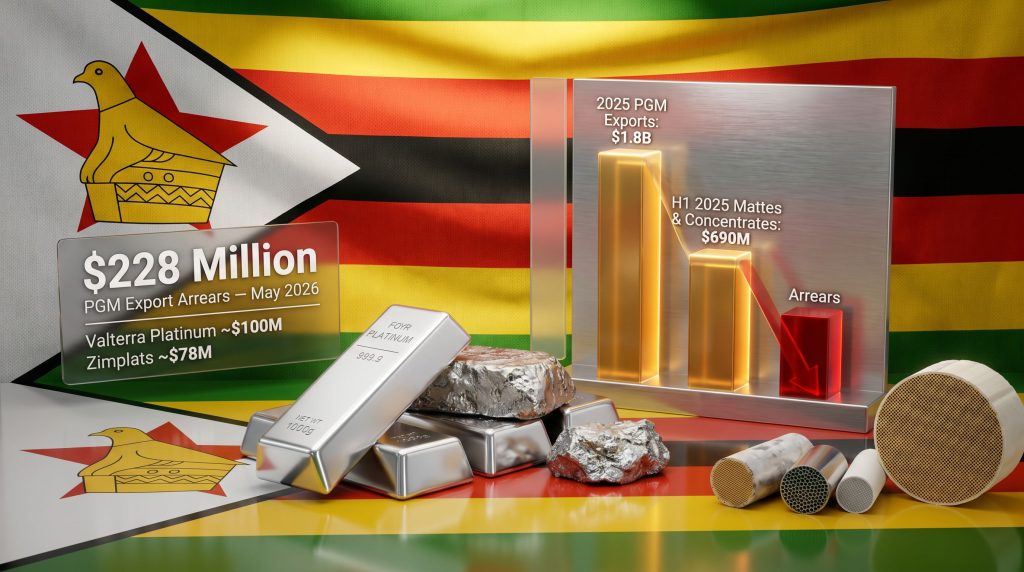 Zimbabwe platinum producers owed unpaid export earnings infographic