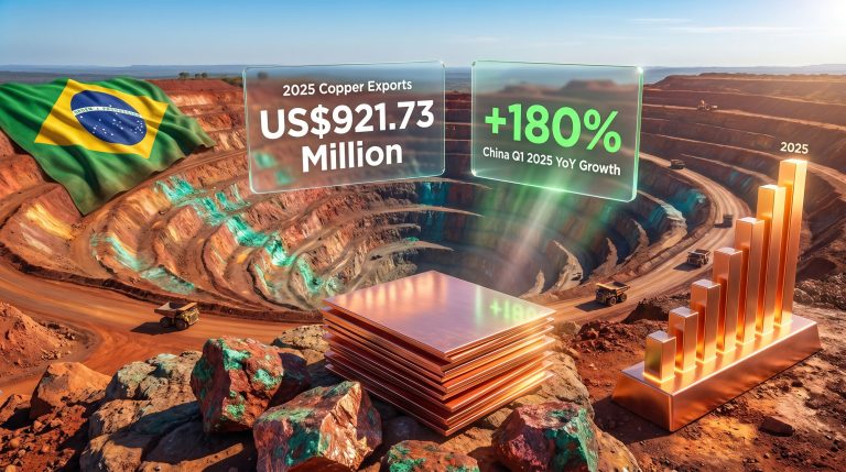 Brazilian copper exports growth in 2025