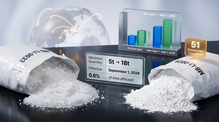 Fastmarkets battery-grade CIF CJK lithium salts methodology changes graphic