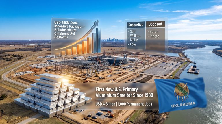 Oklahoma aluminium smelter project governor race graphic