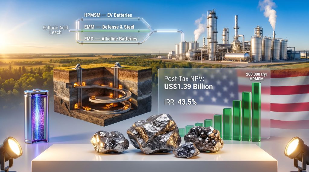 Electric Metals North Star manganese project in the United States infographic