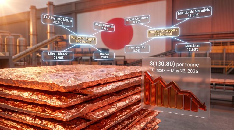 Japan copper concentrate integration deal infographic at smelter