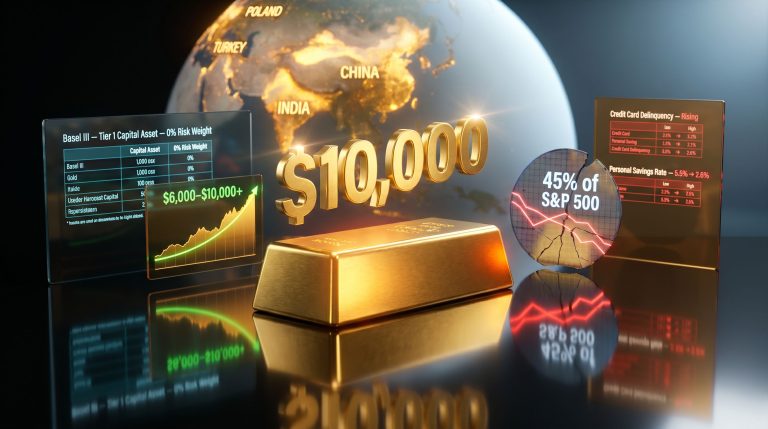 Edward Dow AI bubble and gold to $10000 graphic