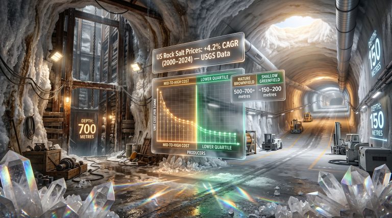 salt cost curve position in mine tunnel