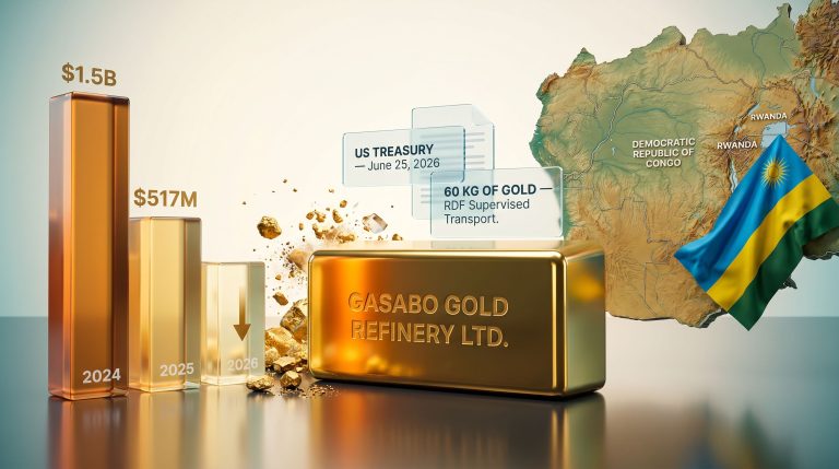 US sanctions Rwandan refinery in Congo gold smuggling network graphic