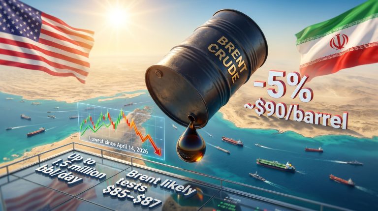 Brent crude falls below $90 on Iran deal hopes