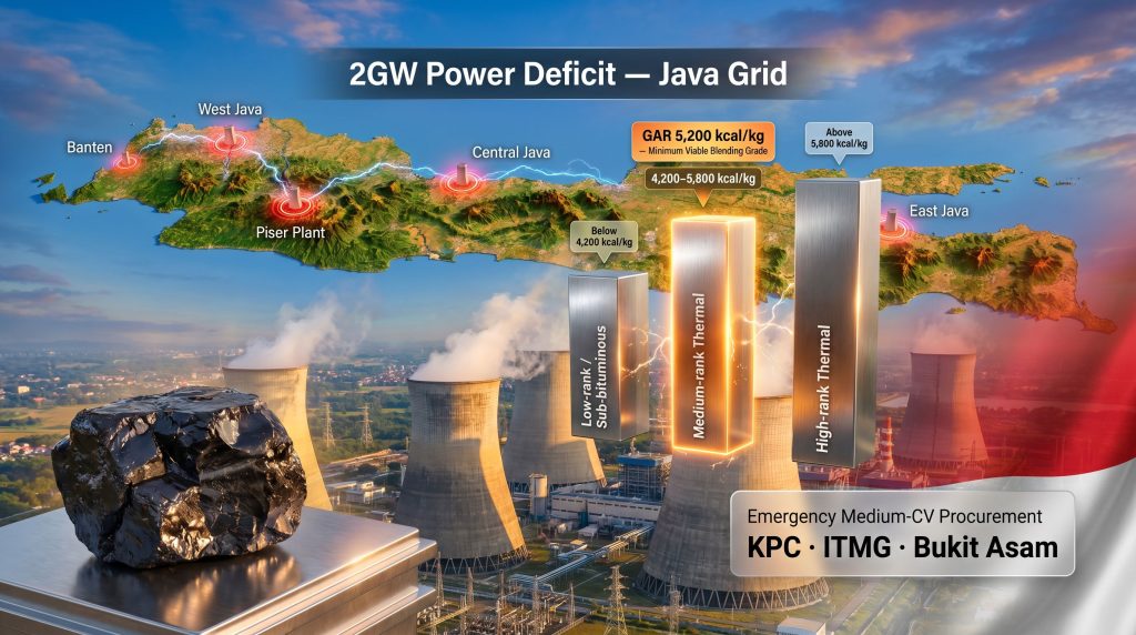 Indonesia medium-CV coal purchases for Java grid deficit