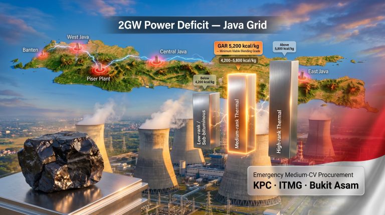 Indonesia medium-CV coal purchases for Java grid deficit