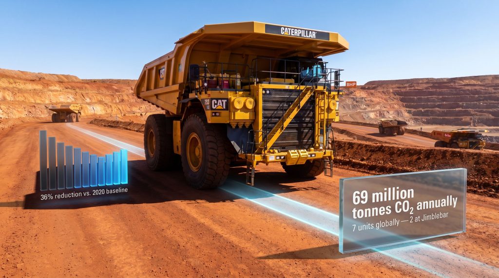 BHP Rio Tinto Caterpillar battery-electric haul truck trial at mine