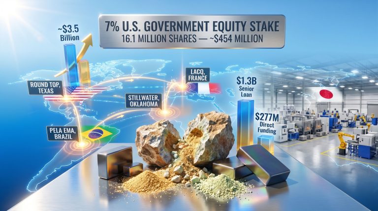 USA Rare Earth federal funding infographic map