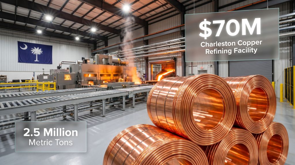 Red Metals US copper refining plant interior