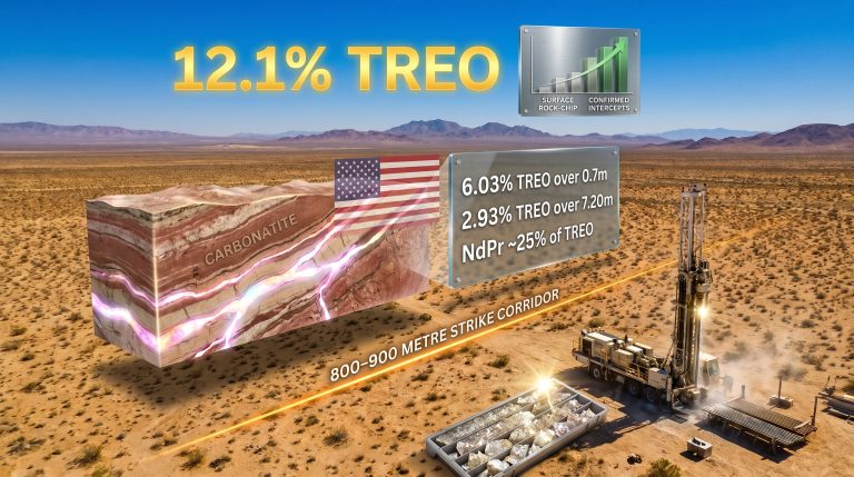 Locksley El Campo rare earth mineralisation California drilling infographic