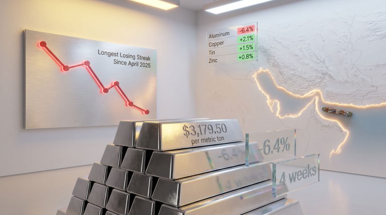 aluminum price decline on Mideast supply return chart