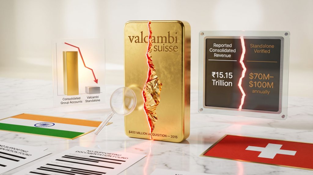 Rajesh Exports inflated revenue using Valcambi Swiss unit graphic