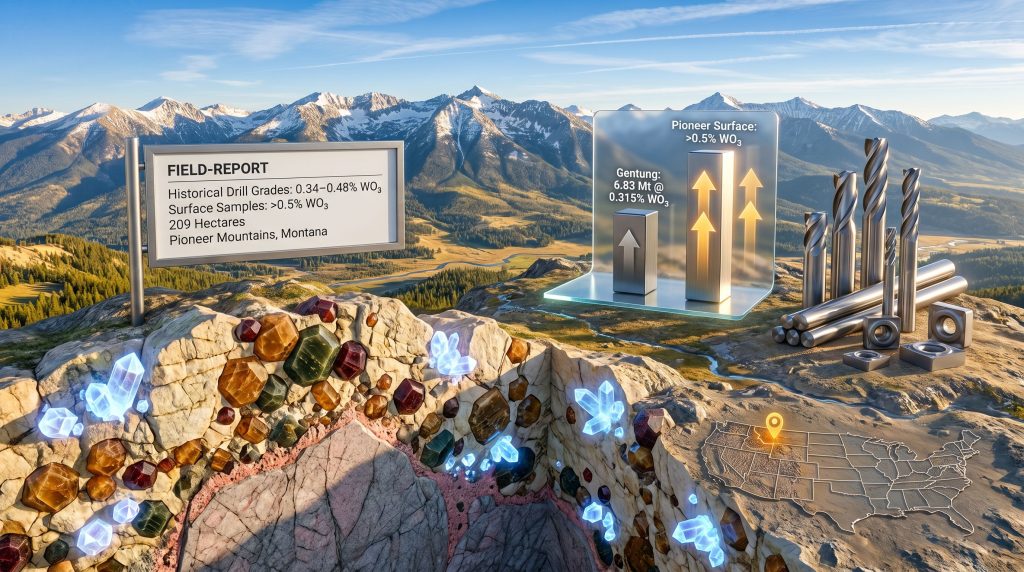 Red Mountain Pioneer Tungsten Project Montana overview graphic