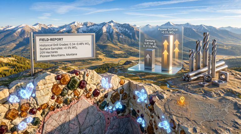 Red Mountain Pioneer Tungsten Project Montana overview graphic