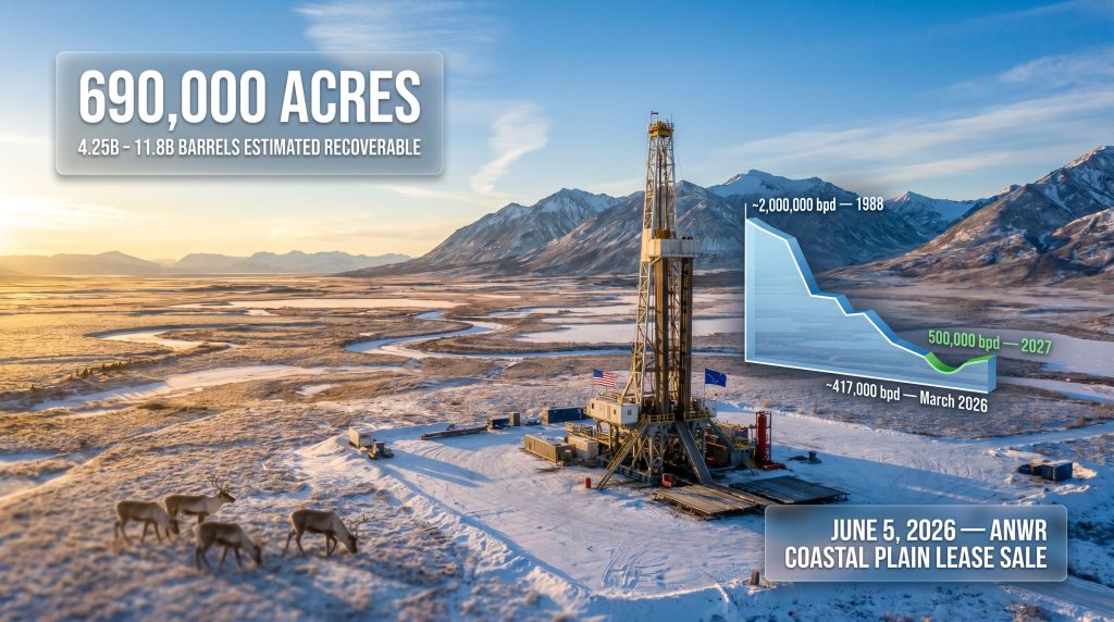 Trump Arctic Refuge lease sale in Alaska drilling infographic