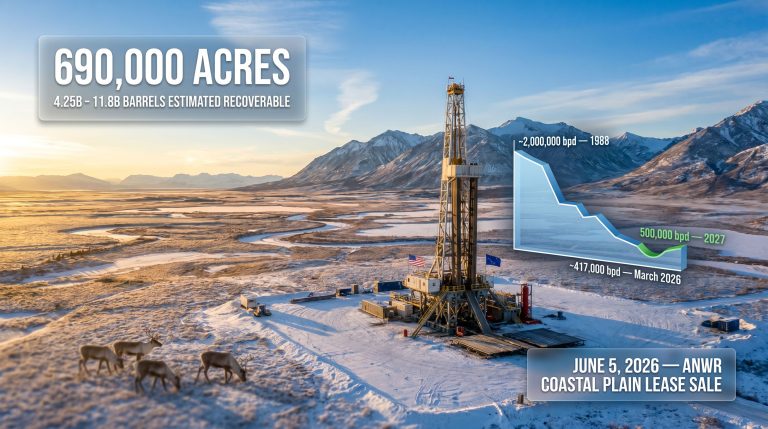 Trump Arctic Refuge lease sale in Alaska drilling infographic
