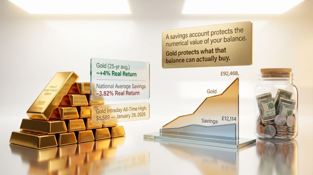 gold vs savings account returns comparison
