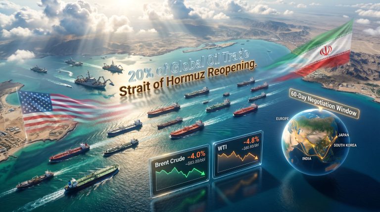 U.S.-Iran peace deal and Strait of Hormuz reopening illustration