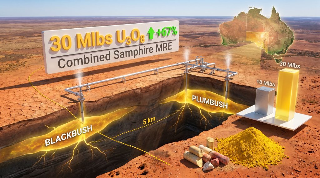 Alligator Energy Samphire uranium resource increase infographic