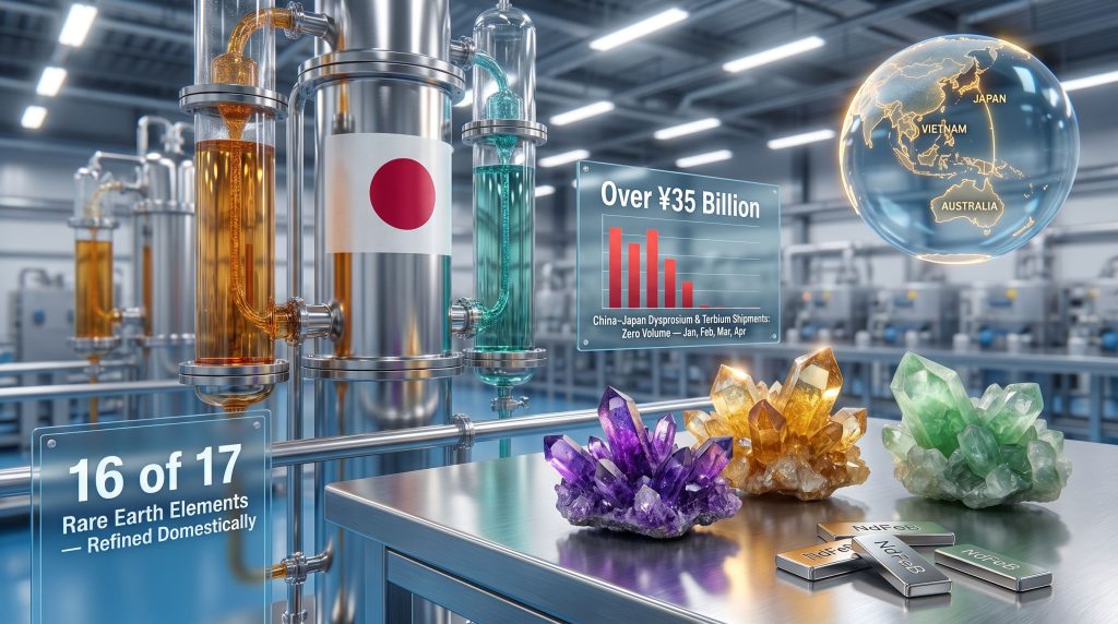 Shin-Etsu Chemical rare earths refinery in Japan interior