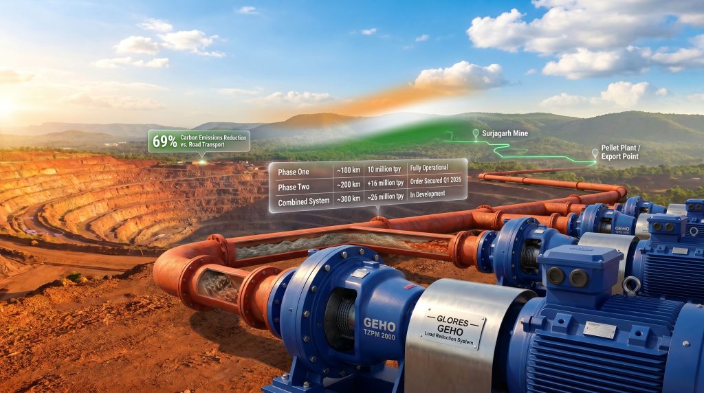 Weir GEHO PD pumps order for Lloyds Metals slurry pipeline illustration
