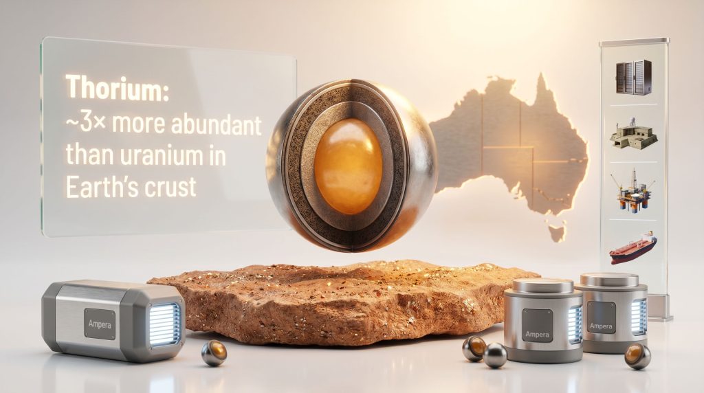 Ampera thorium microreactor fuel from Australia concept display