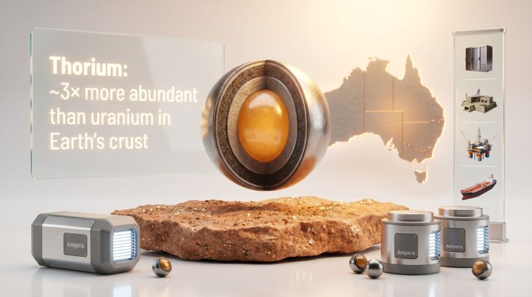 Ampera thorium microreactor fuel from Australia concept display