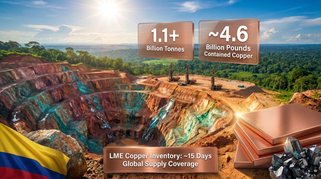 Mokoa copper deposit in Colombia open pit mine