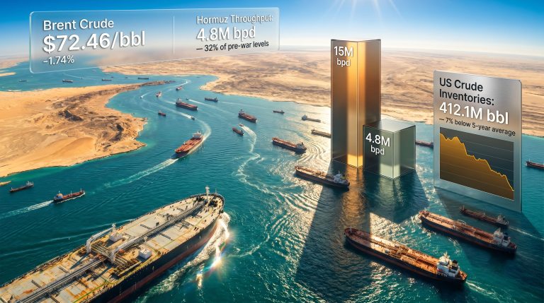 Brent falls as Strait of Hormuz oil flows recover infographic