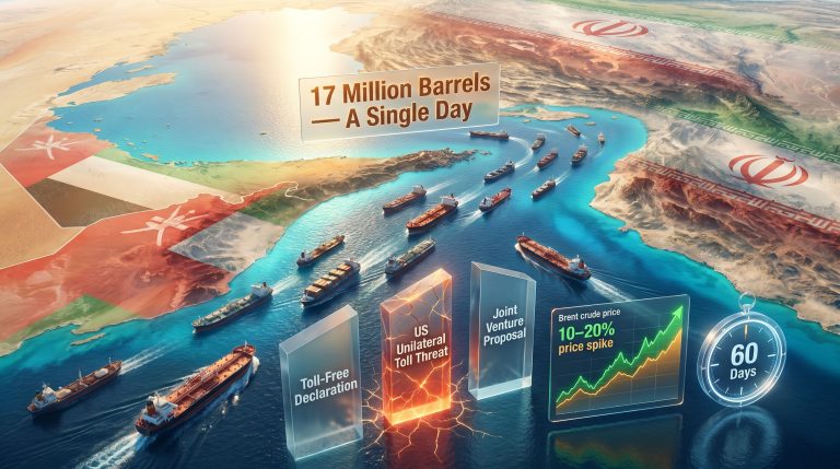 Trump Hormuz tolls on ships graphic