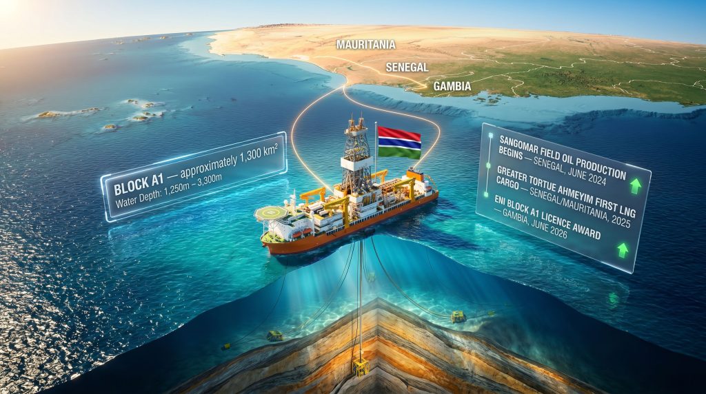 Eni Gambia offshore exploration deal map graphic