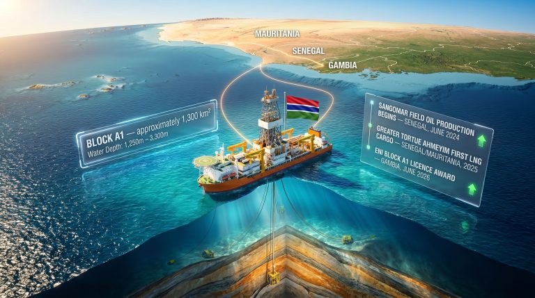 Eni Gambia offshore exploration deal map graphic