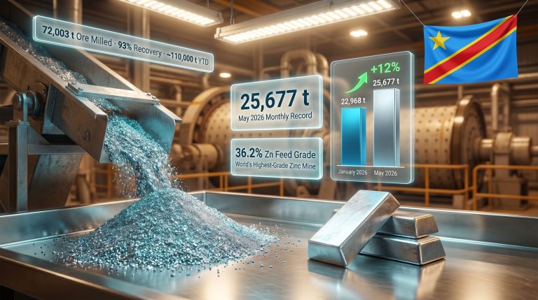 Ivanhoe Kipushi zinc output record infographic