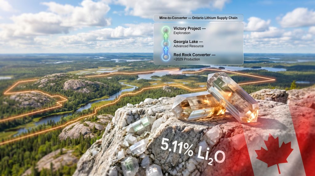 Rock Tech Victory project Ontario lithium property map