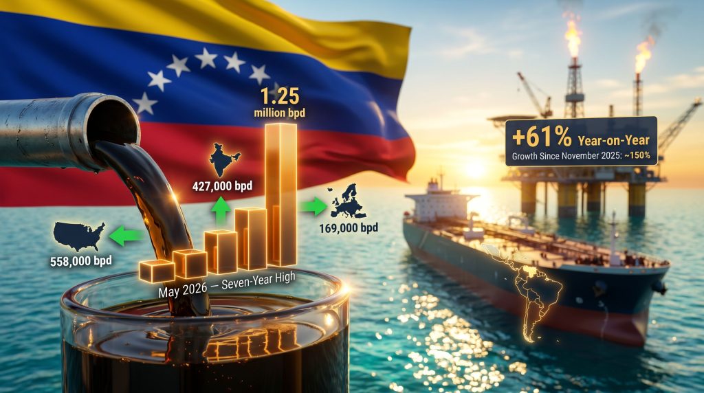Venezuela oil exports hit seven-year high infographic