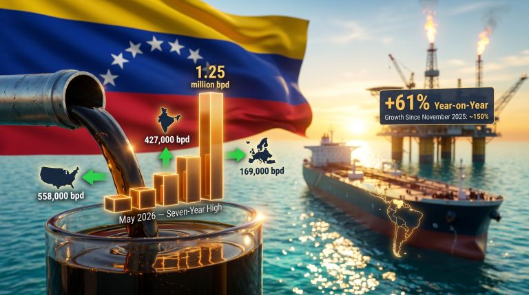 Venezuela oil exports hit seven-year high infographic