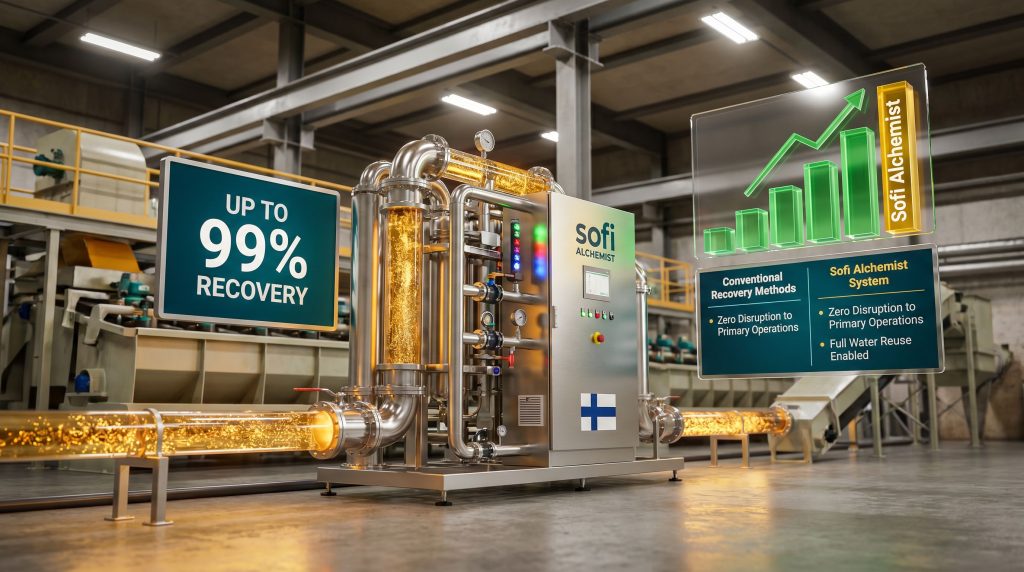 Sofi Alchemist gold recovery service at Pampalo mine system