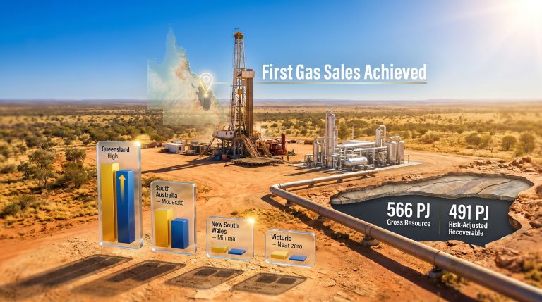 Denison Gas Baffle Creek discovery gas sales infographic