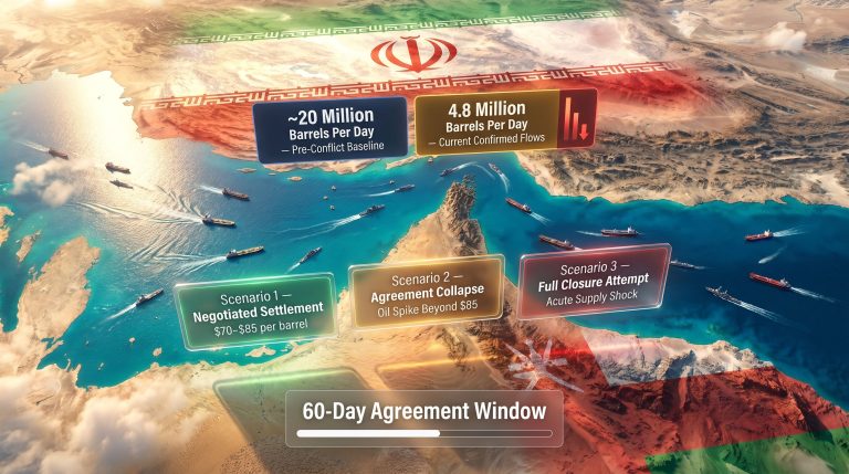 Iran ability to close Strait of Hormuz ended map graphic