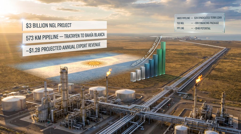 Vaca Muerta infrastructure financing package pipeline project graphic
