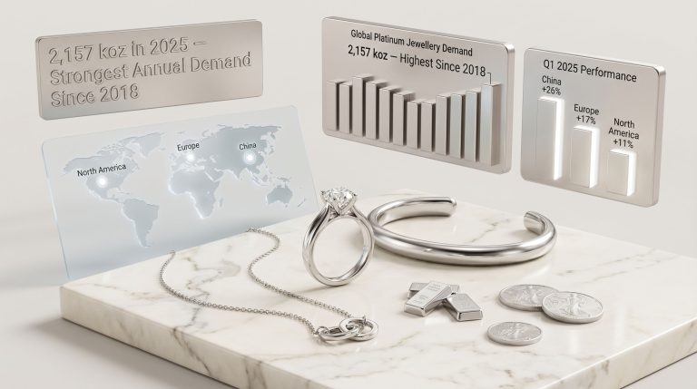 Platinum jewellery demand reaches 2025 peak